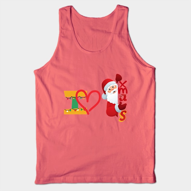 Cute santa - I LOVE xmas Tank Top by O.M design